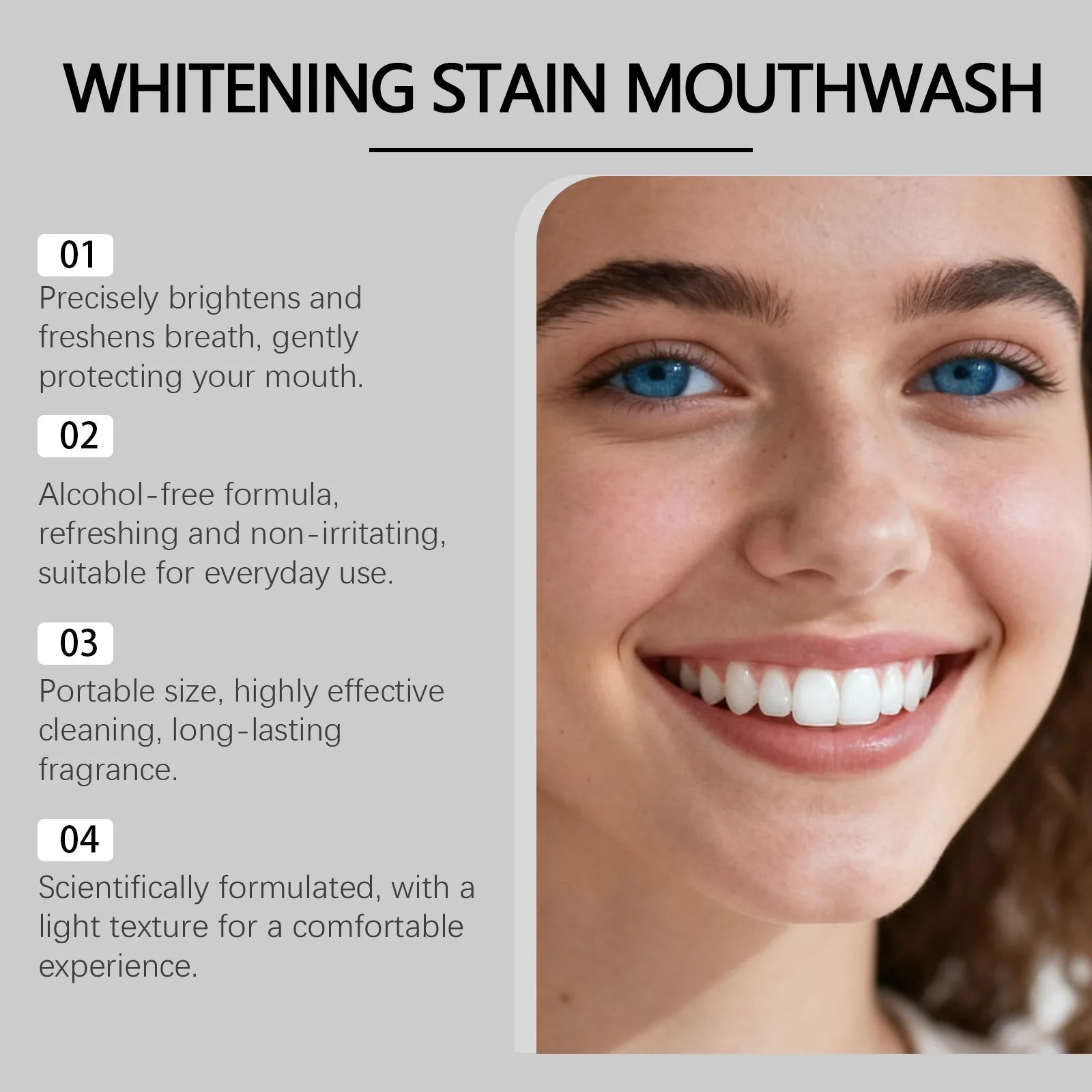 Advanced Plant-Based Brightening Oral Rinse – Natural Teeth Whitening, Fresh Breath, Alcohol-Free Oral Care Formula