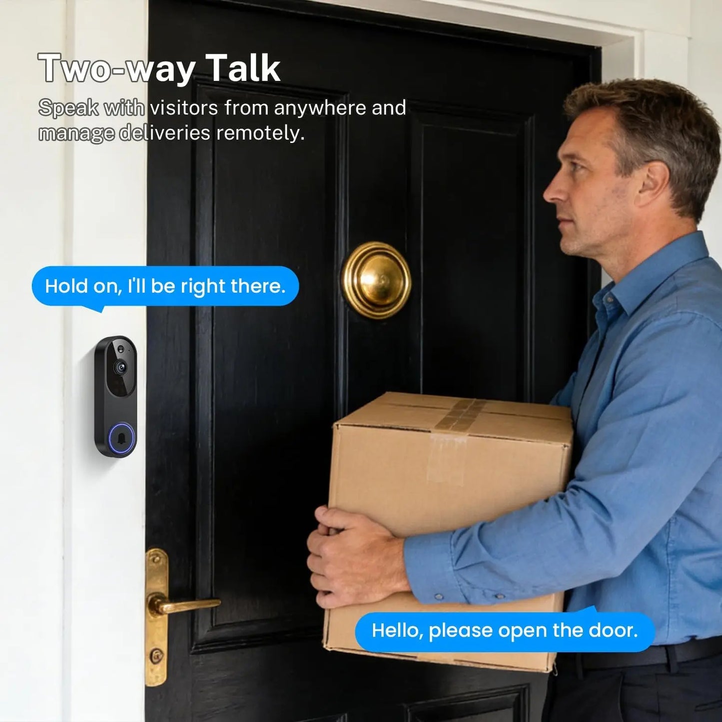 Ultimate Smart AI Wireless Video Doorbell – HD Video, Human Detection, Two-Way Audio, Night Vision & Instant Phone Alerts