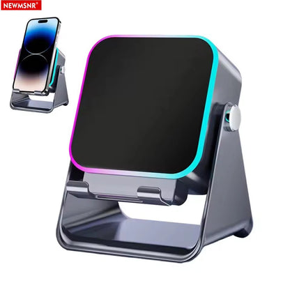 Ultimate 5-in-1 Wireless Induction Bluetooth Speaker with Phone Stand, Fast Charging, RGB Ambient Light & HD Stereo Sound