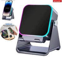 Ultimate 5-in-1 Wireless Induction Bluetooth Speaker with Phone Stand, Fast Charging, RGB Ambient Light & HD Stereo Sound