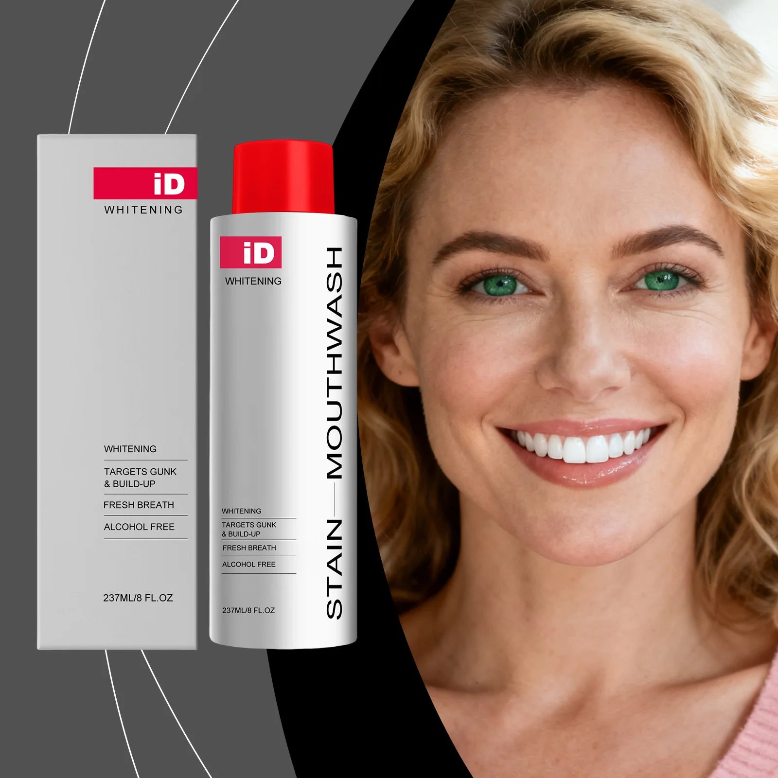 Advanced Plant-Based Brightening Oral Rinse – Natural Teeth Whitening, Fresh Breath, Alcohol-Free Oral Care Formula