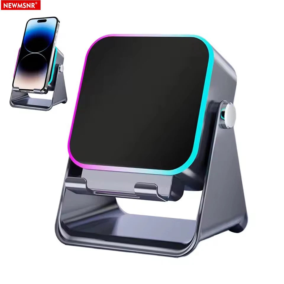 Ultimate 5-in-1 Wireless Induction Bluetooth Speaker with Phone Stand, Fast Charging, RGB Ambient Light & HD Stereo Sound