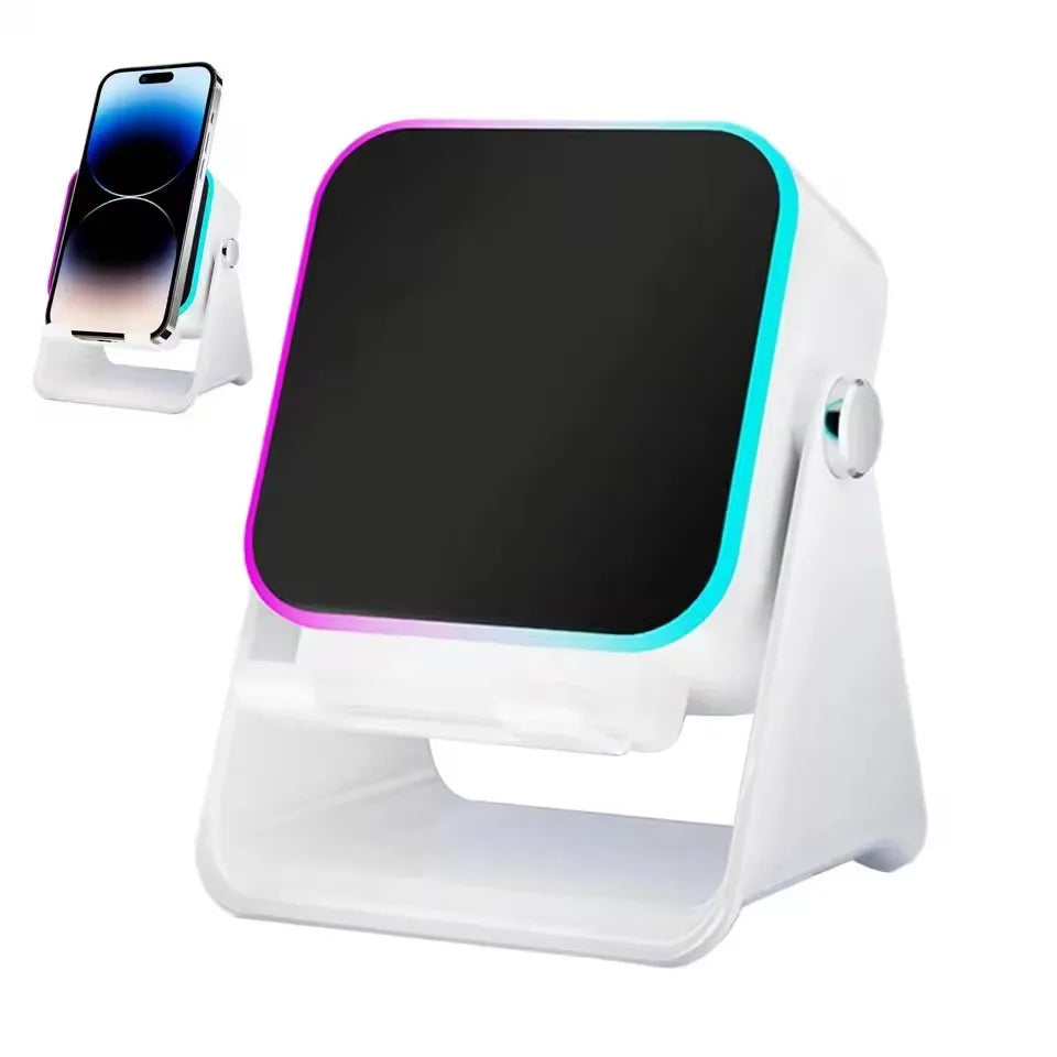 Ultimate 5-in-1 Wireless Induction Bluetooth Speaker with Phone Stand, Fast Charging, RGB Ambient Light & HD Stereo Sound